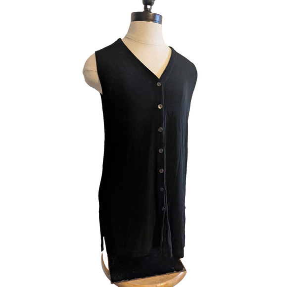 Chicos travelers black button down tank blouse size 0 - Picture 1 of 5